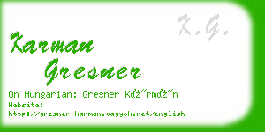 karman gresner business card